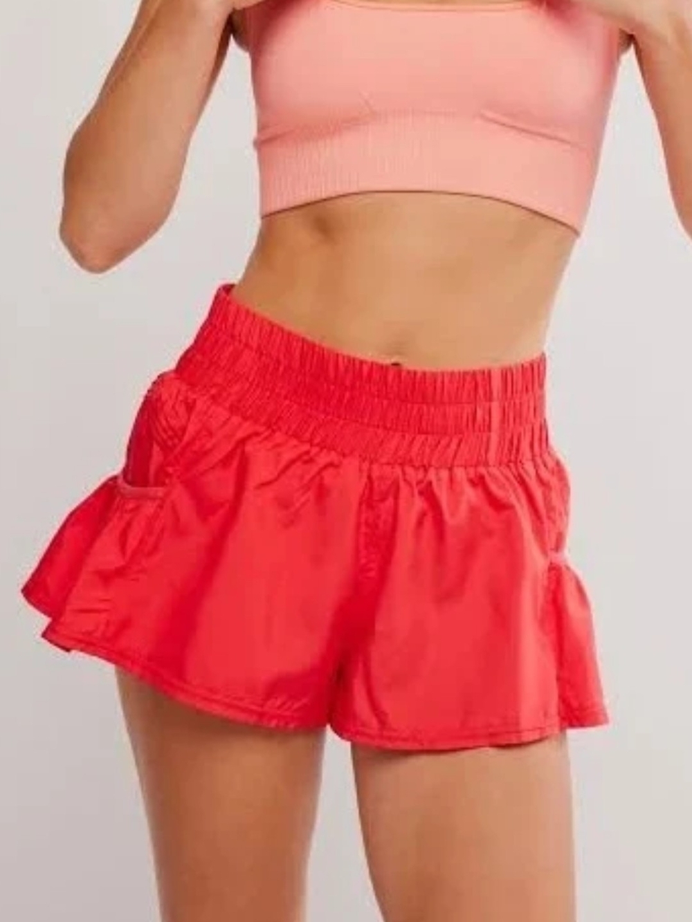 Free People Neon Ruffled Athletic Skort